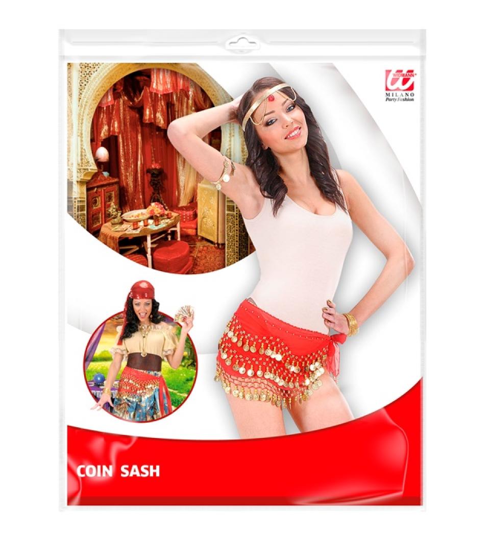 Ceinture pièces orientale rouge