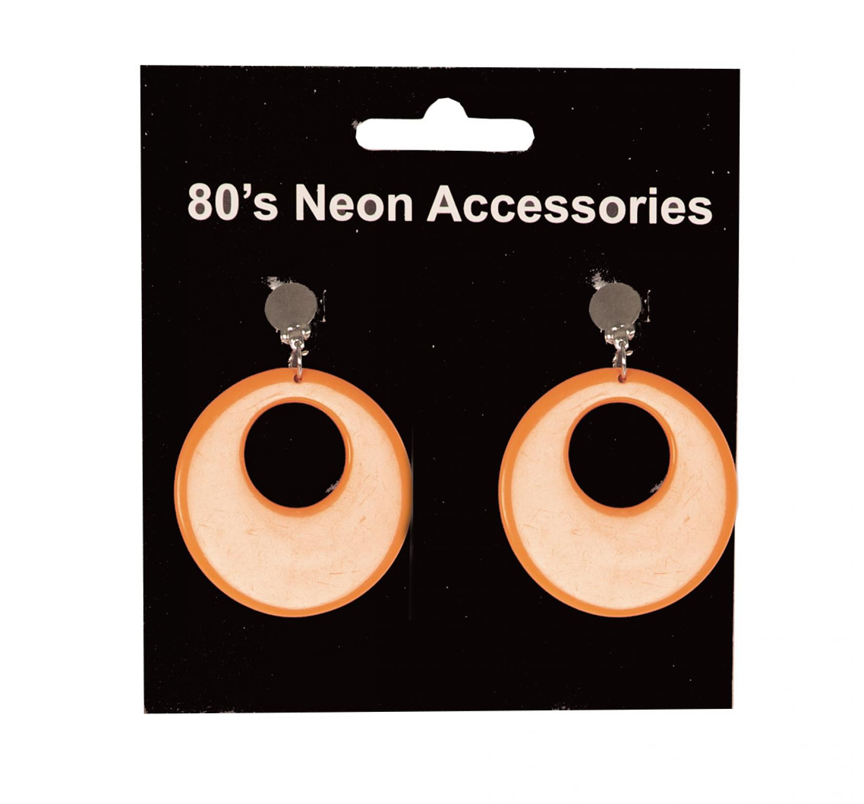 Boucles d'oreilles orange fluo années 80