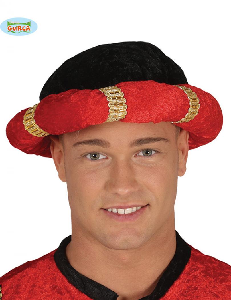 Coiffe médiévale rouge
