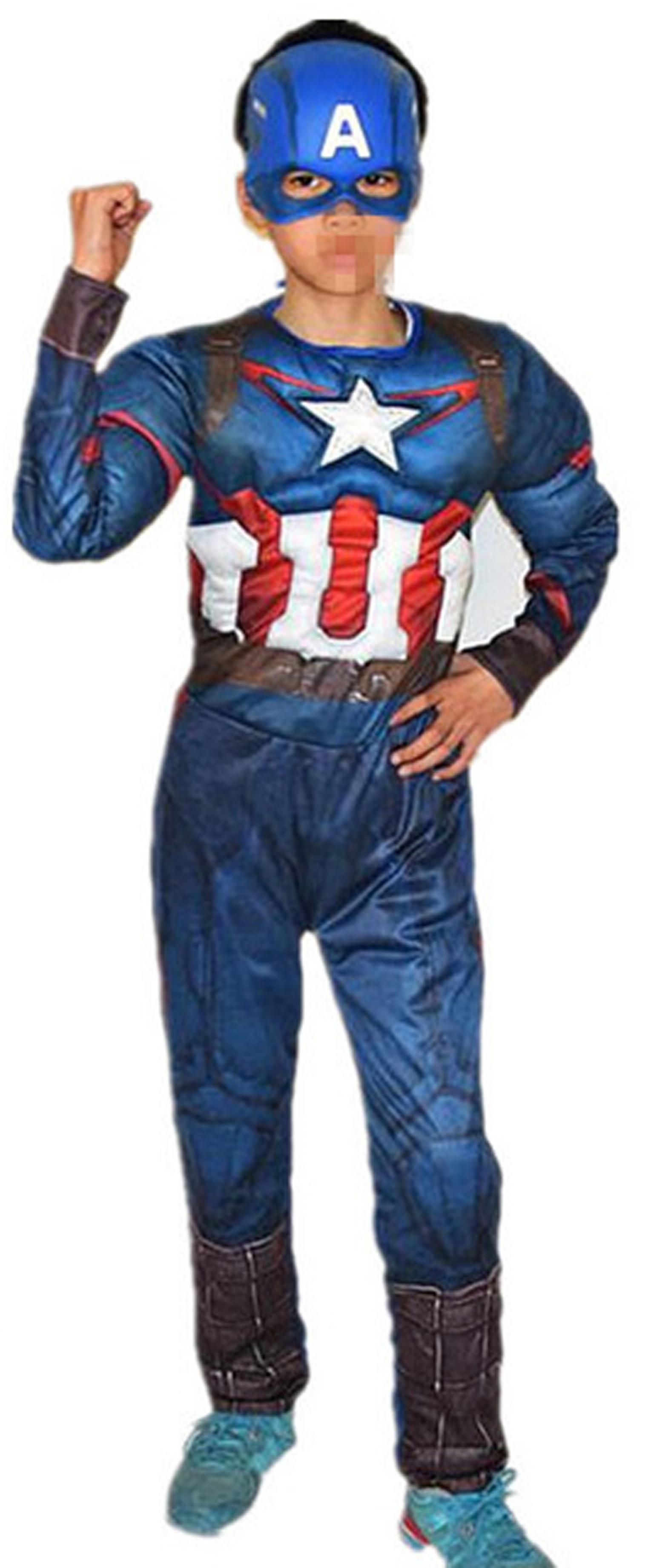 Déguisement Capitaine Américain musclé 116cm