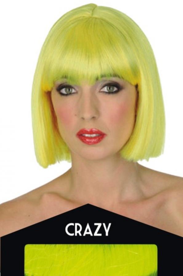 Perruque Crazy fluo jaune