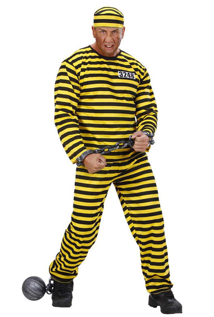 Prisonnier Bagnard Jaune et Noir Dalton taille XXL