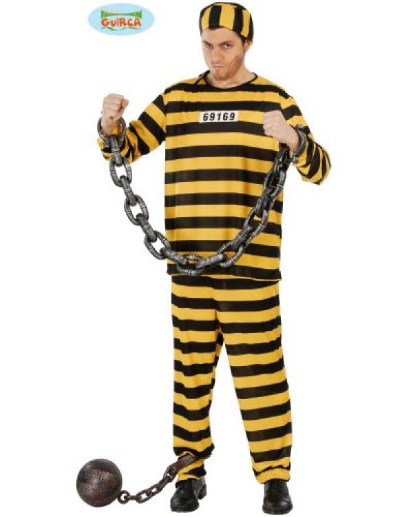 Prisonnier bagnard jaune Dalton taille L/XL