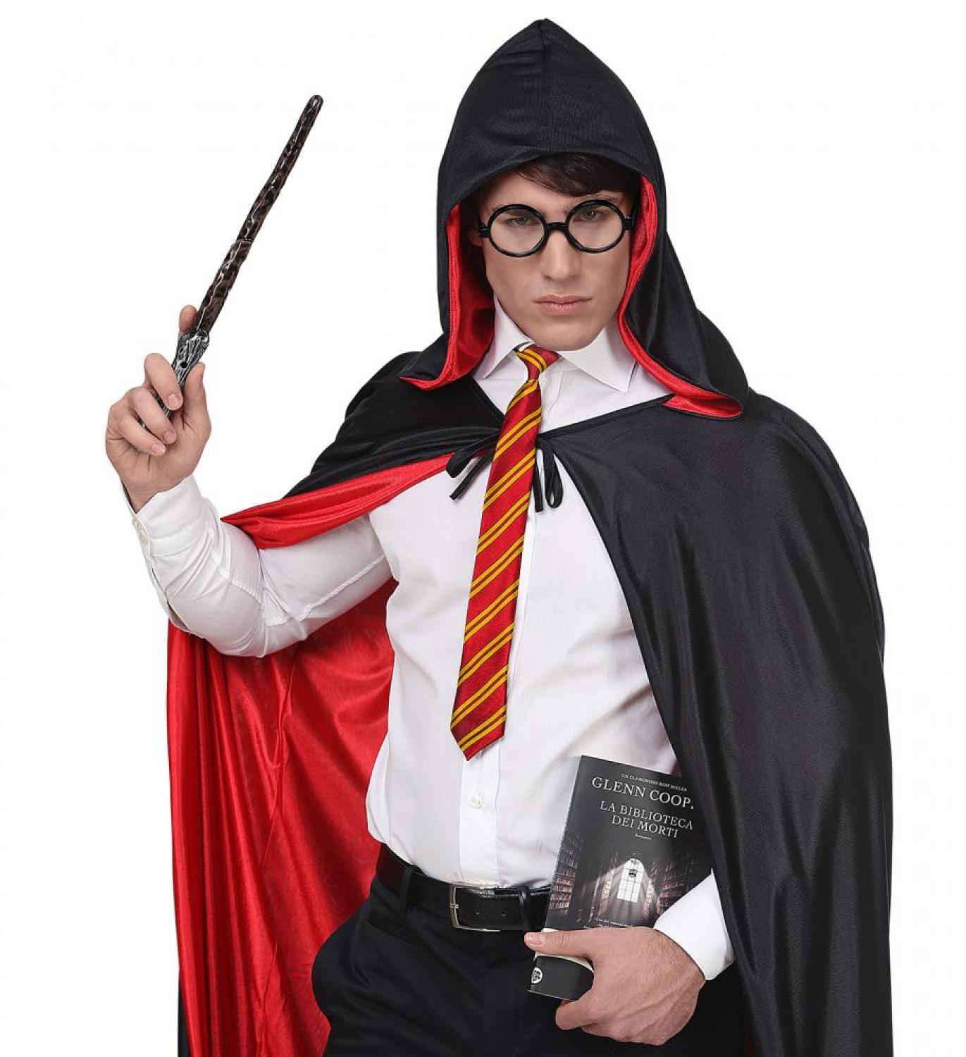 Set sorcier cravate, lunettes et baguette
