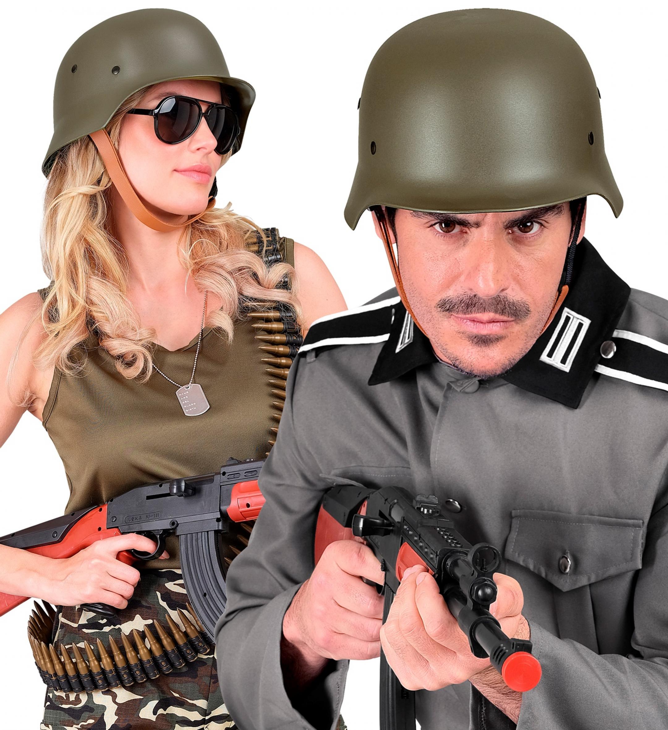 Casque militaire soldat vert qualité supérieure avec jugulaire