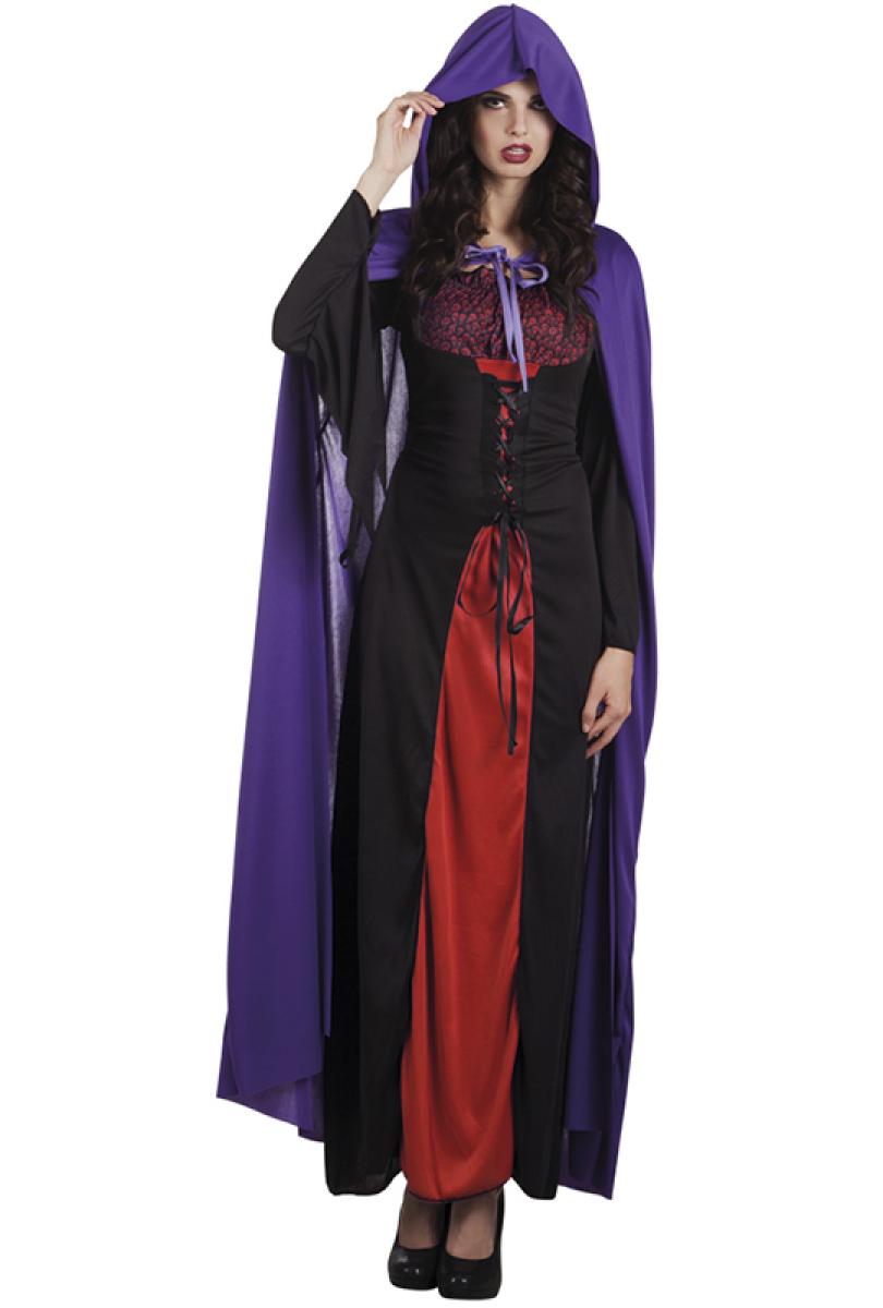 Cape violette avec capuche 180 cm