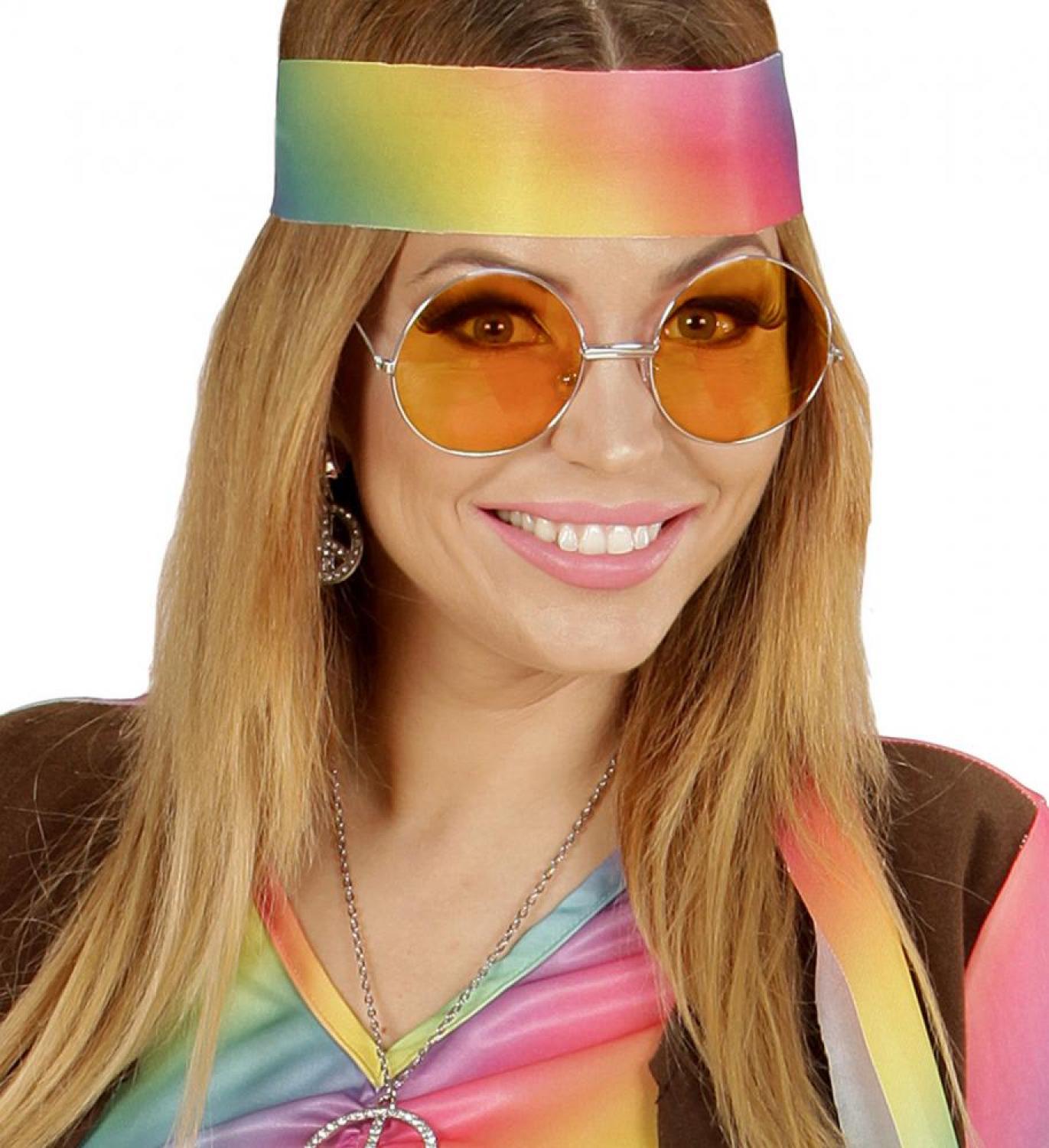 Lunettes hippie rondes géantes oranges (N13)