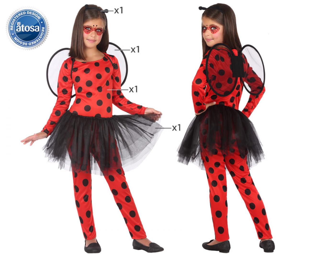 Combinaison coccinelle avec ailes 5/6 ans