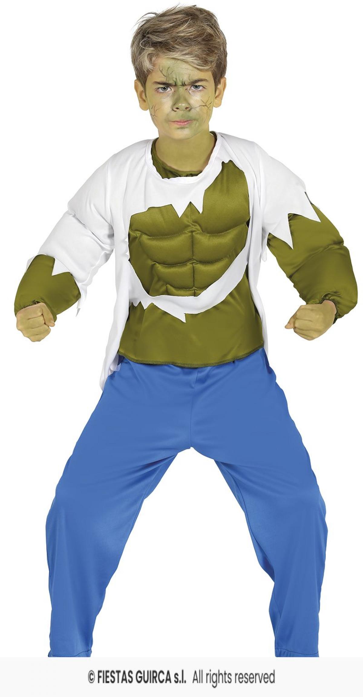 Homme costaud vert Hulk enfant taille 10/12 ans