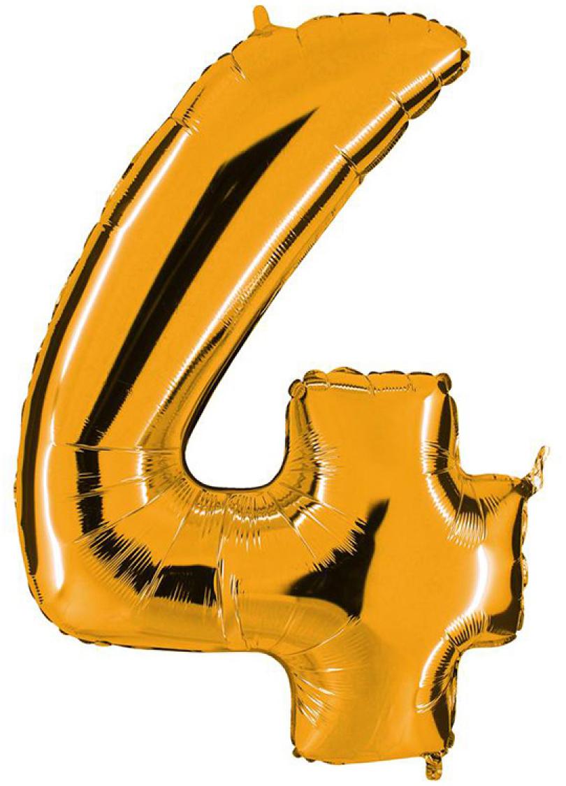 Ballon or chiffre 4 en mylar 86 cm