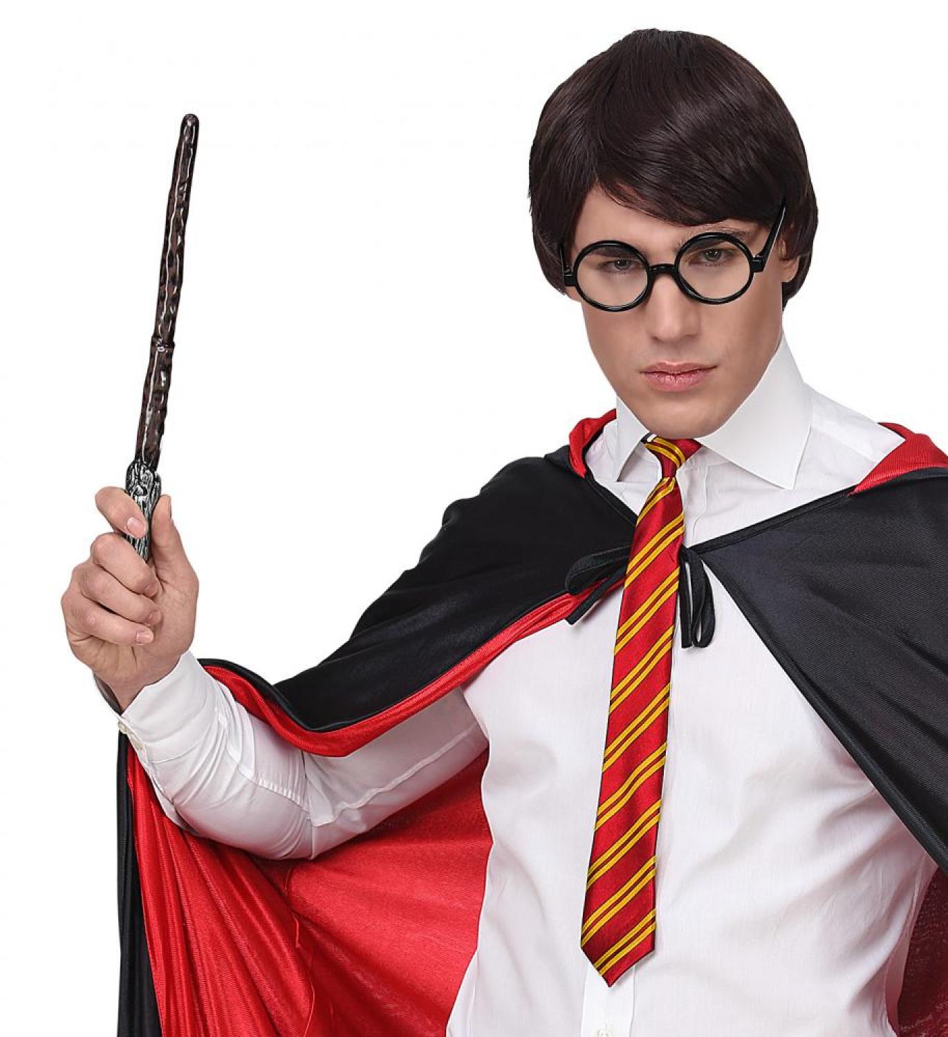 Set sorcier cravate, lunettes et baguette