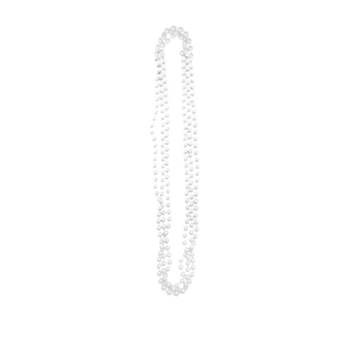 3 colliers de perles blanc white party