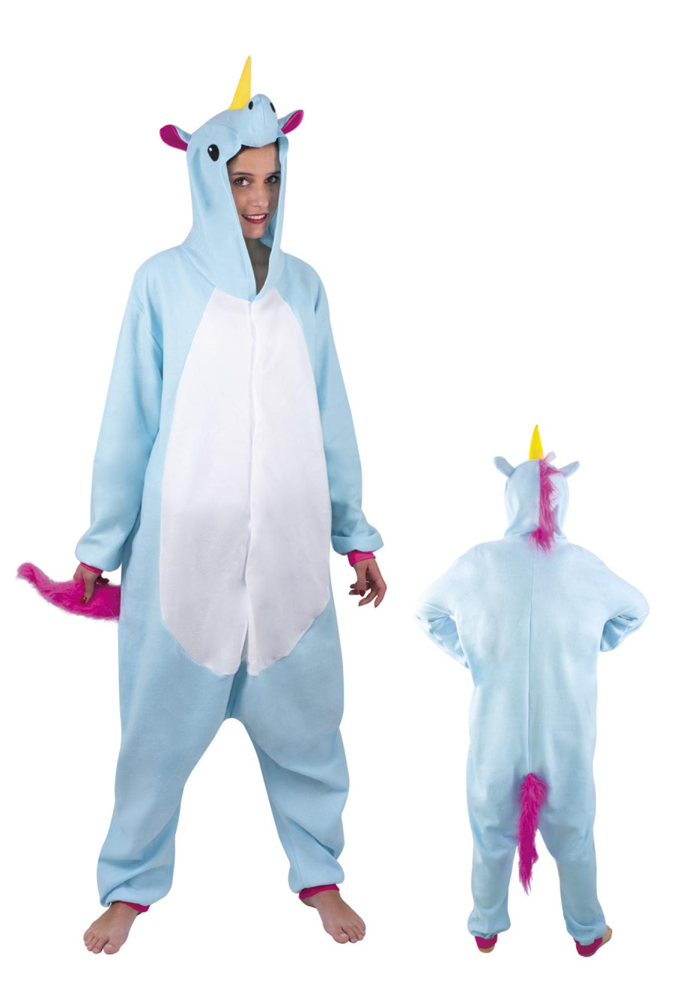 Kigurumi licorne bleue ventre blanc taille M