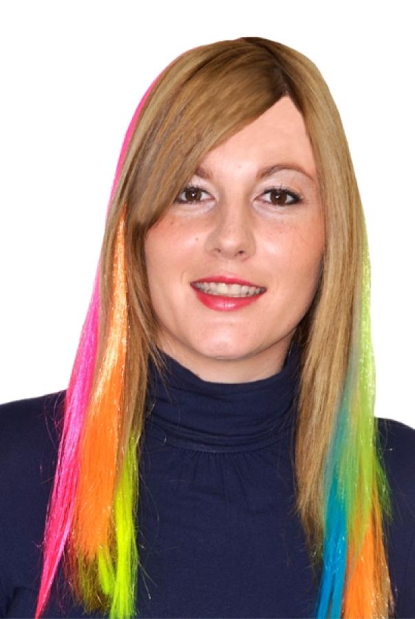 Paire d'extensions cheveux fluo jaune