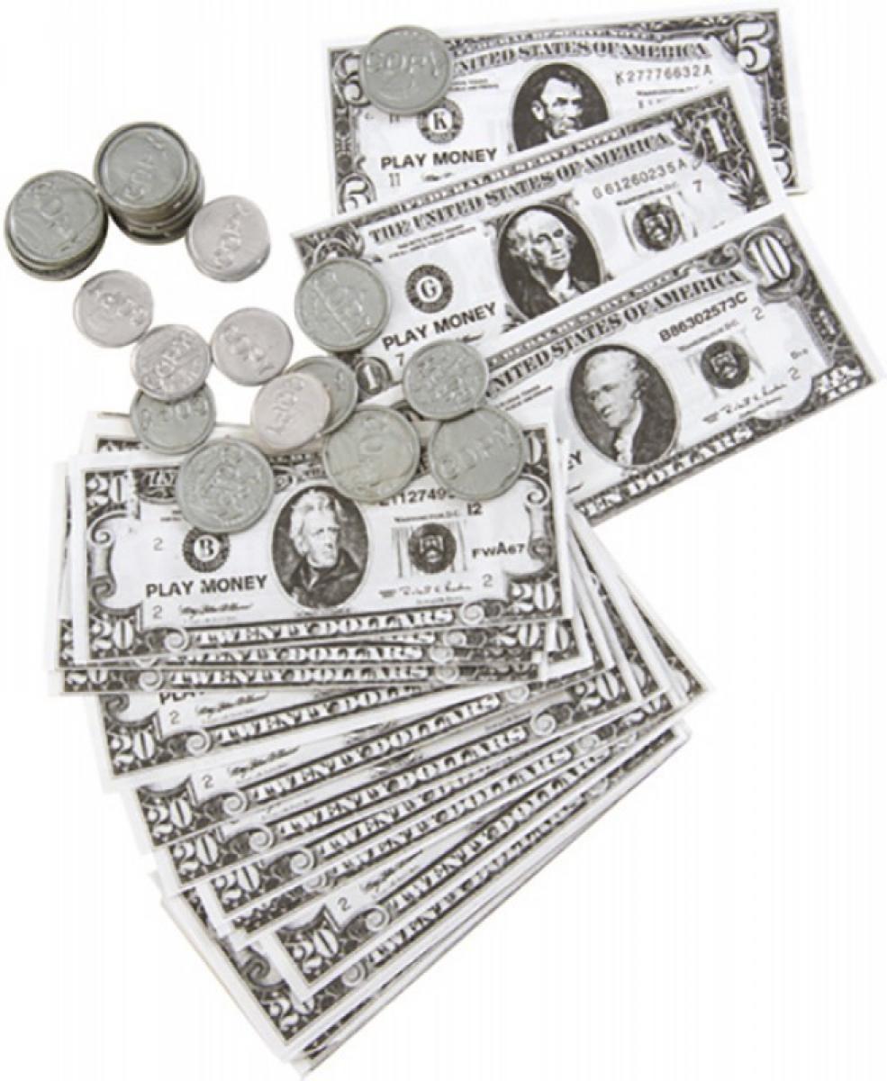 Set de dollars billets et pièces