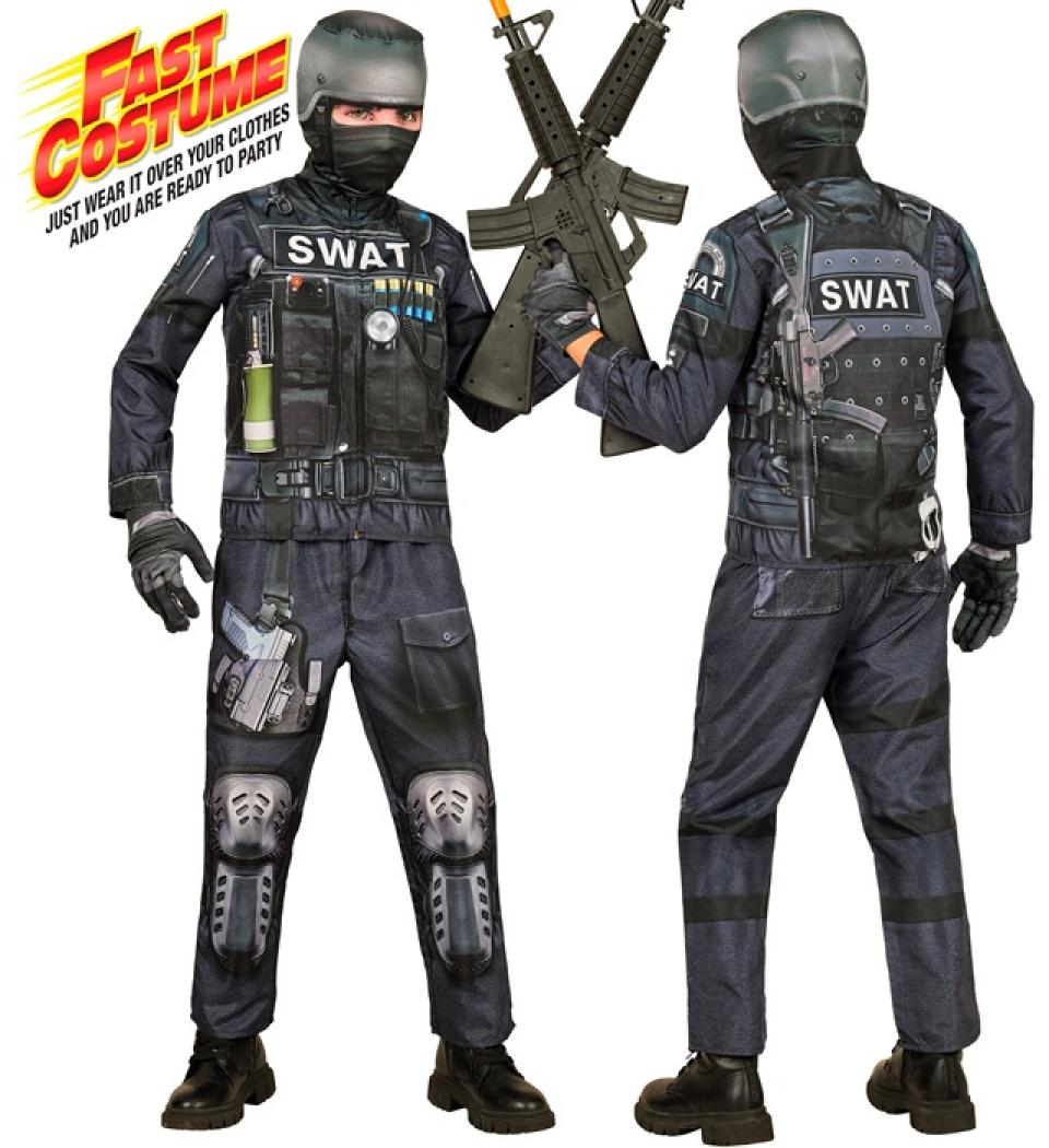 Déguisement effet réaliste policier SWAT imprimé Fast Costume Taille 4/5 ans
