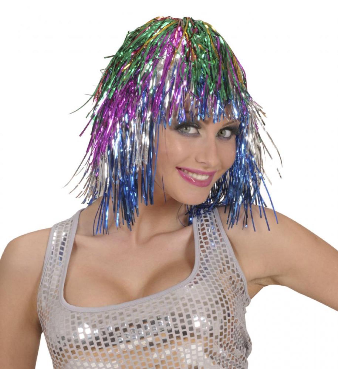 Perruque disco multicolore