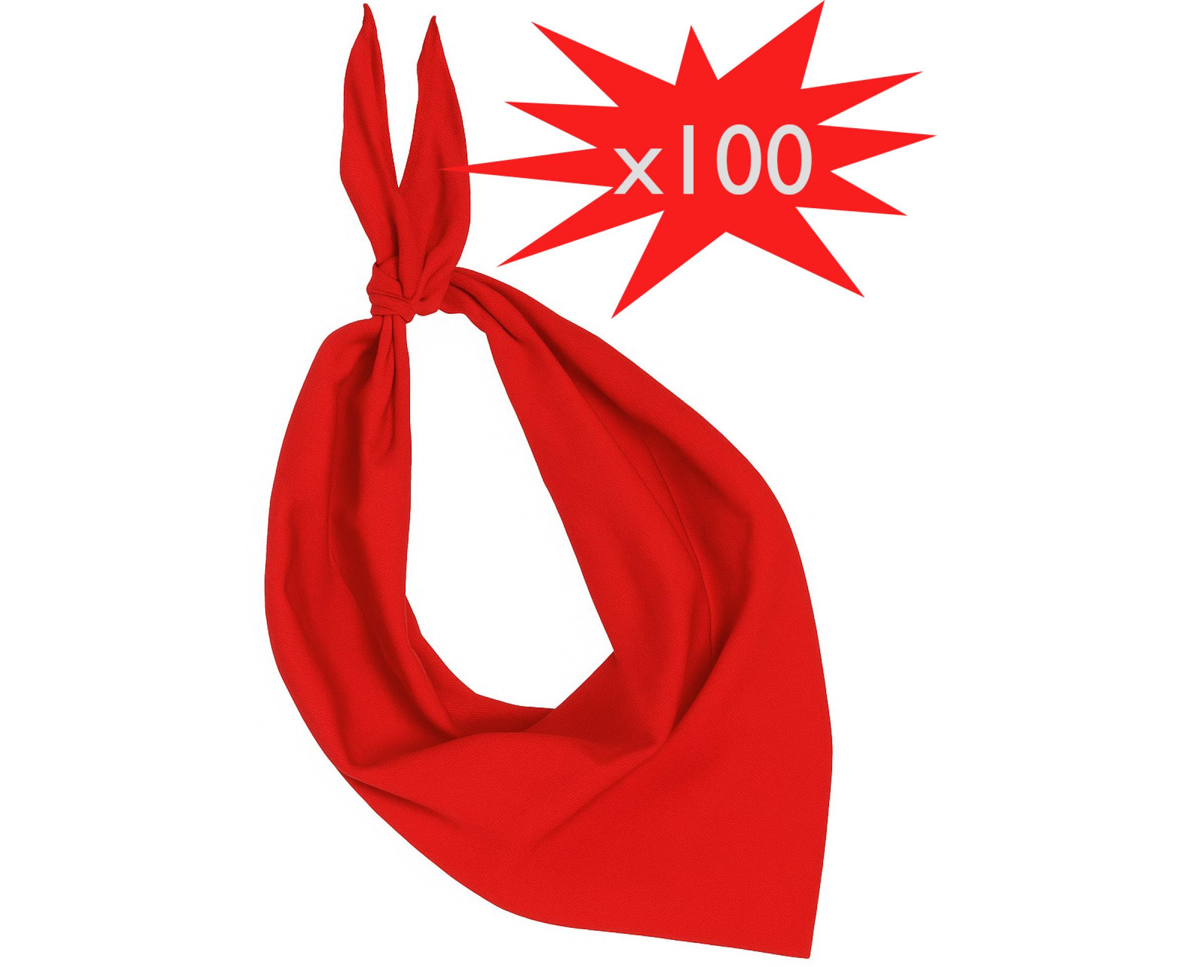 100 foulards bandana rouge basque ou féria pas cher
