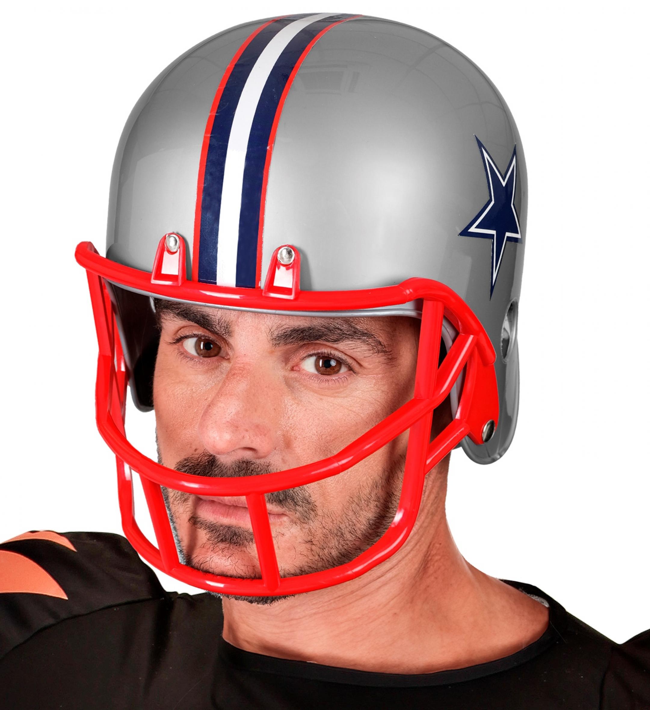 Casque football américain gris argent