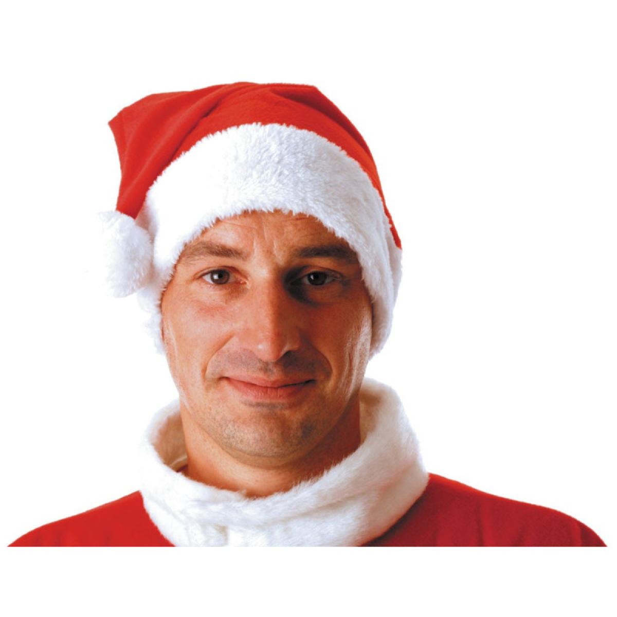 Bonnet De Père Noël Adulte En Peluche - Accessoire Festif Avec étoile Dorée, Pour Fêtes Et Photos