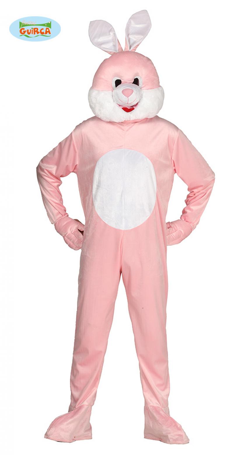 Combinaison lapin rose grosse tete