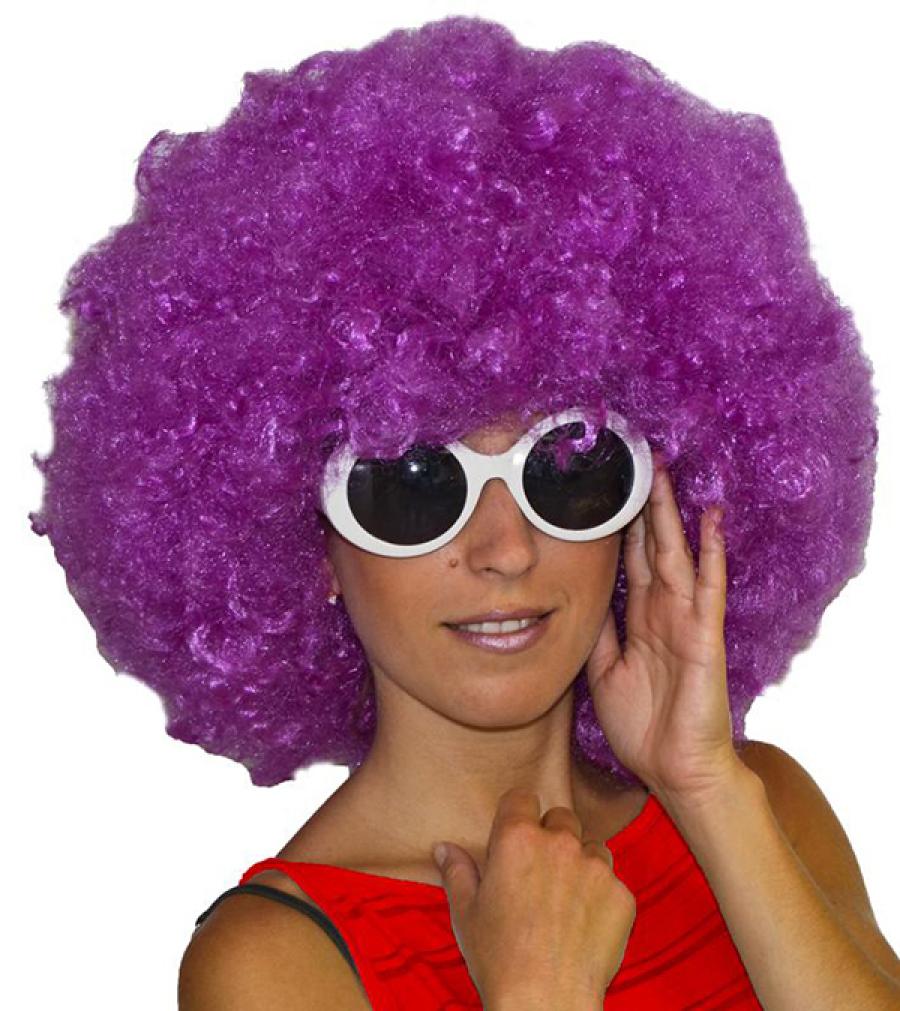 Perruque afro violette