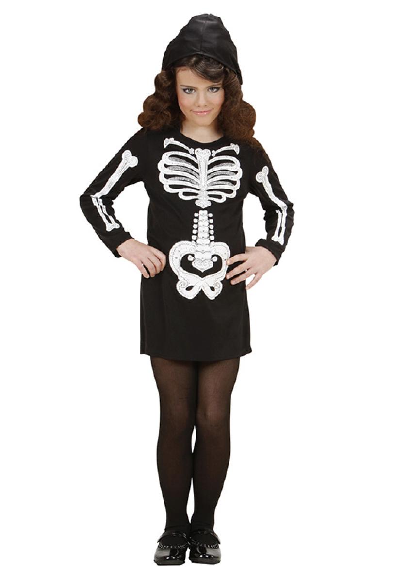  Robe squelette avec capuche 8/10 ans