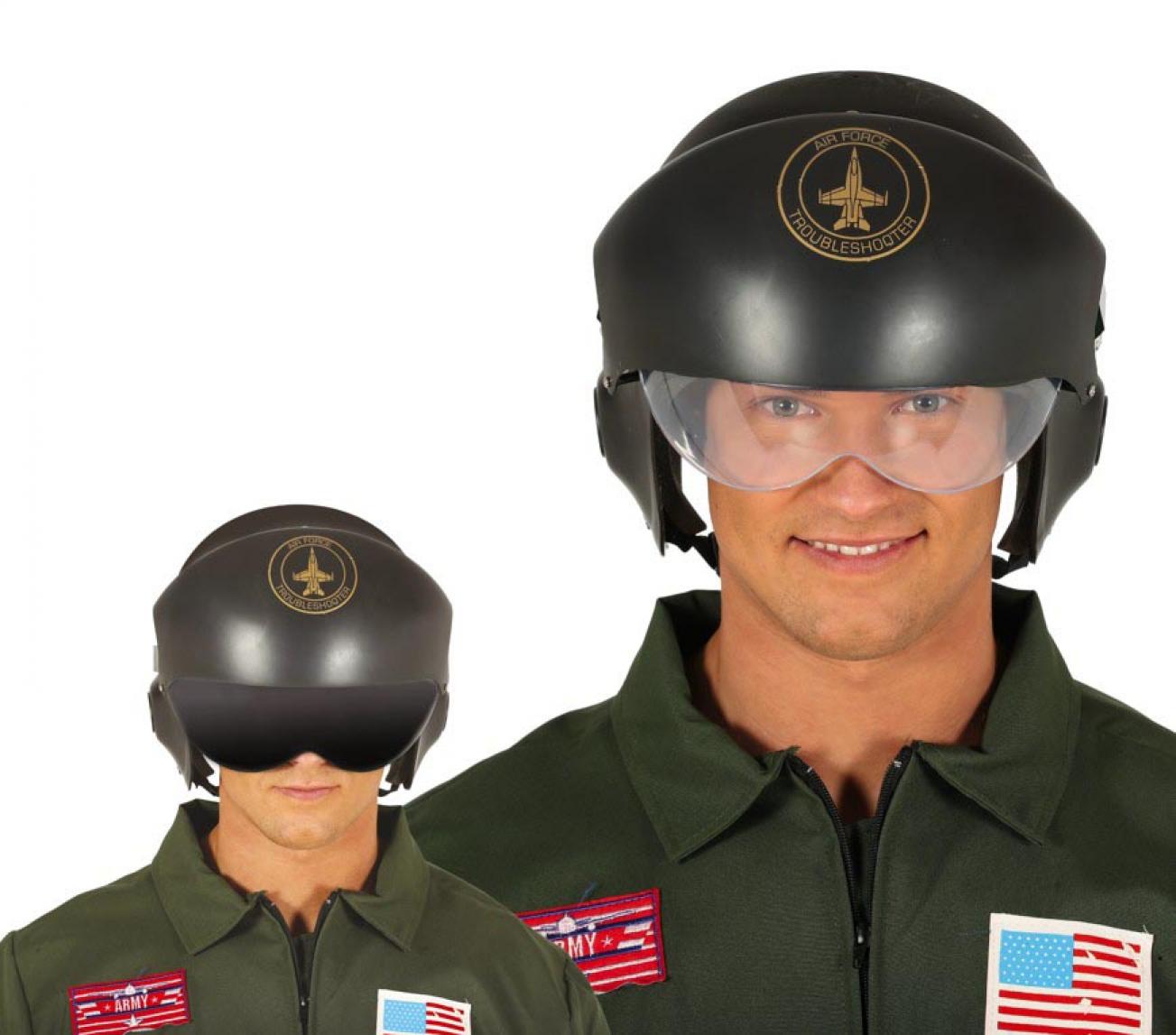 Casque aviateur Top Gun pilote de chasse avec visière teintée