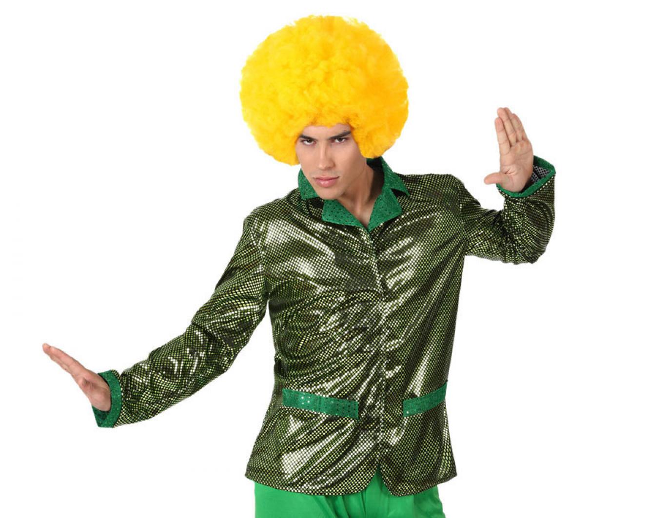Chemise disco vert brillant taille XL