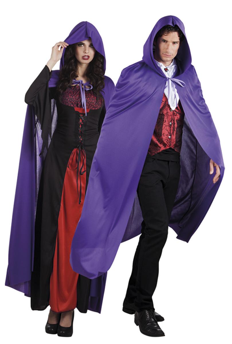 Cape violette avec capuche 180 cm