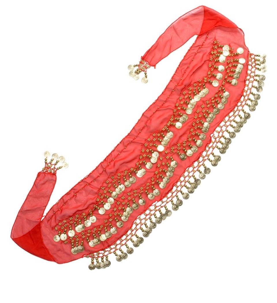 Ceinture pièces orientale rouge