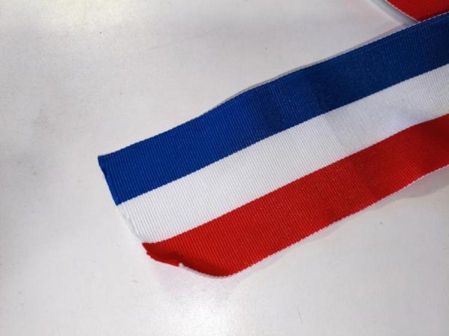 Ruban tricolore 50mm x 25 mètres pour inauguration mairie collectivités