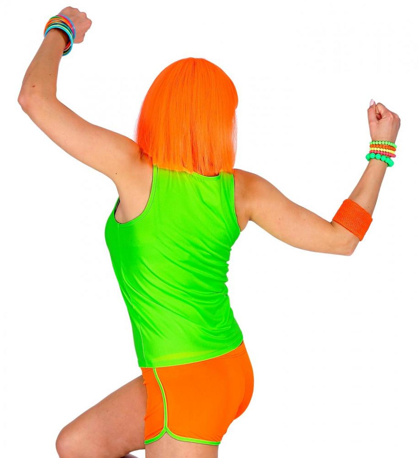 Short orange à liseré vert années 80