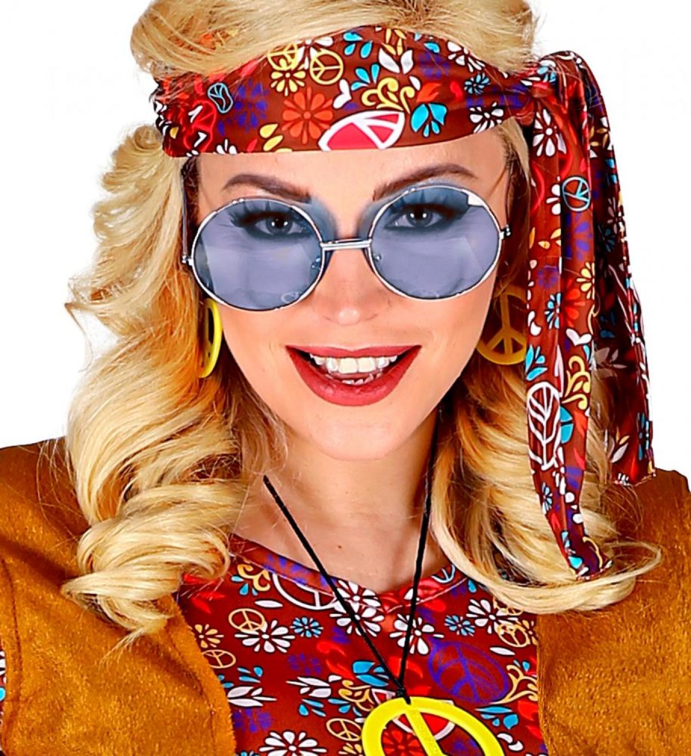Lunettes hippie rondes géantes bleues (N13)