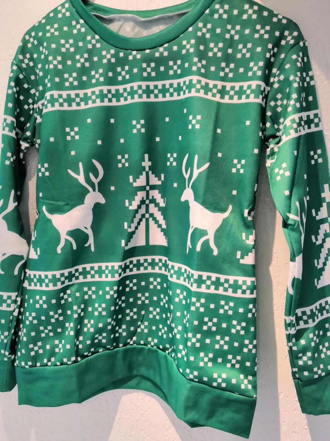 Sweat shirt Noël vert femme taille 36