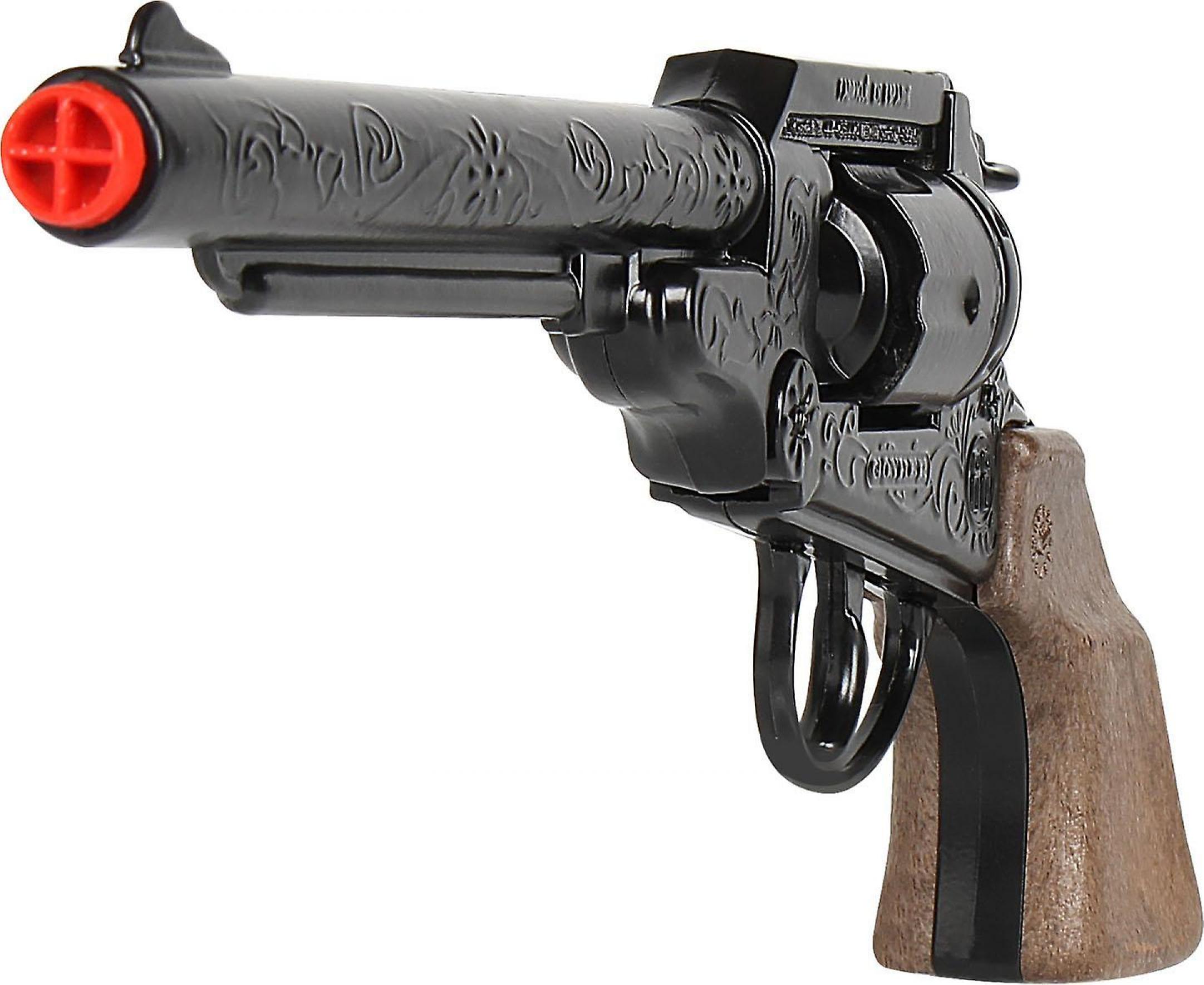 Révolver pistolet cow-boy métal Gonher noir 27cm 8 coups