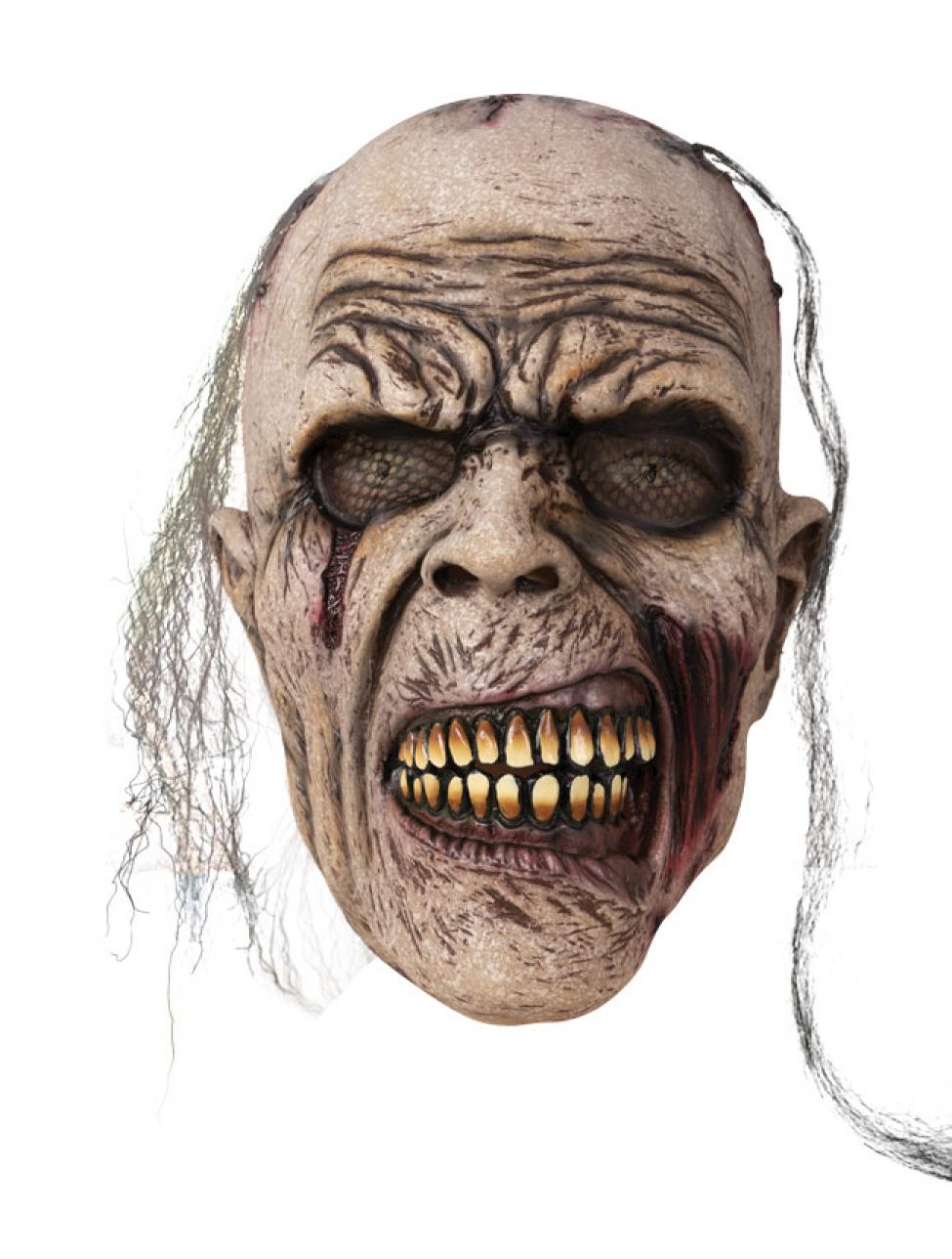 Masque latex zombie avec cheveux