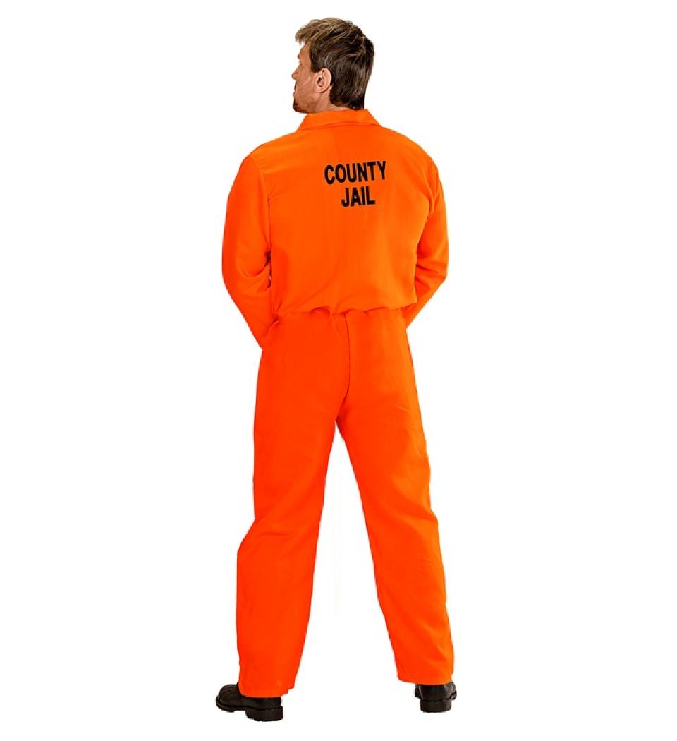 Prisonnier Bagnard américain orange + menottes taille XL