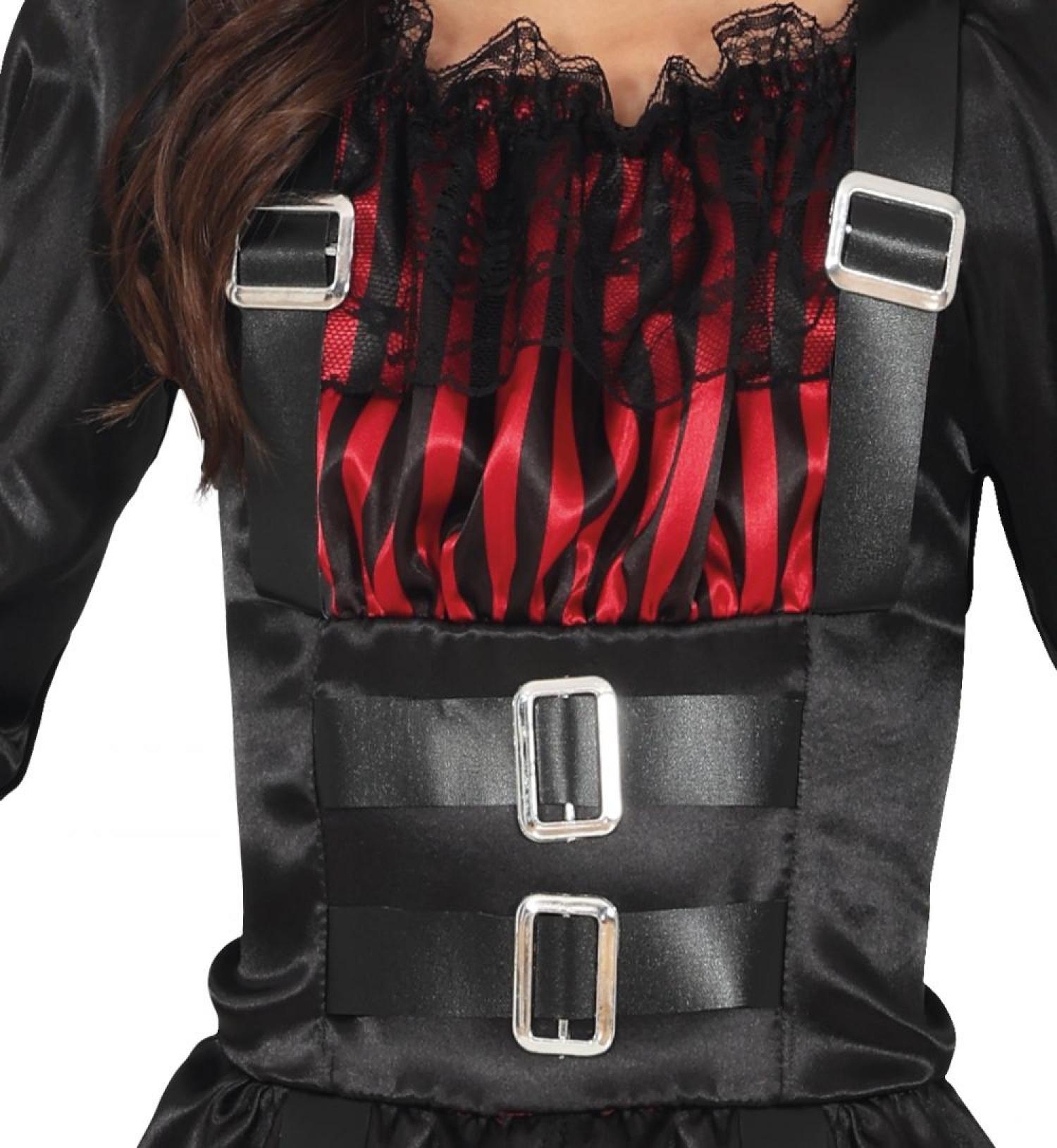 Fille gothique rouge et noir satinée taille 10/12 ans