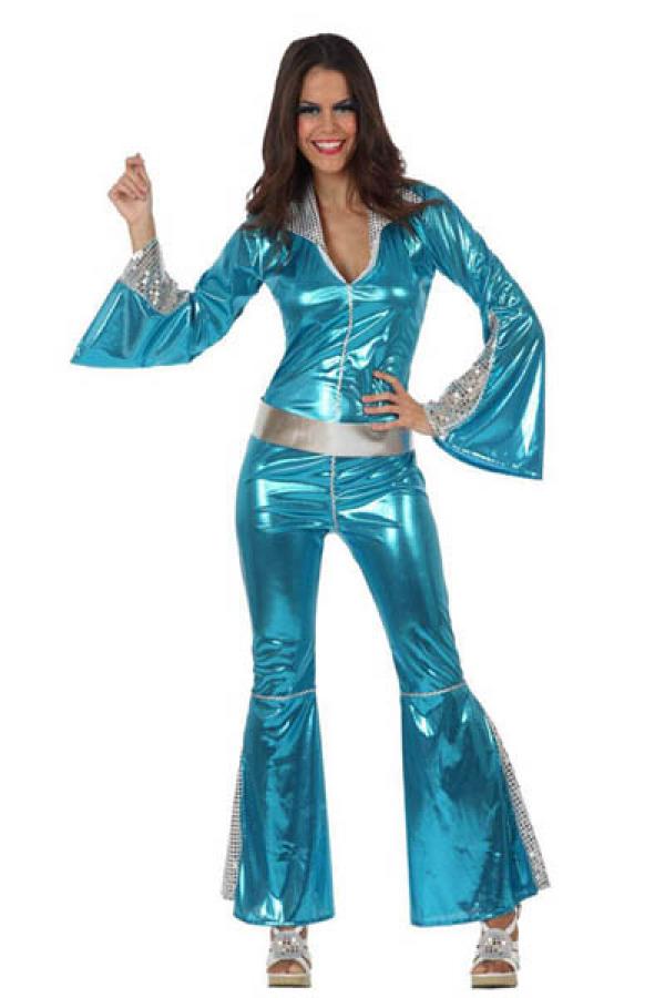 Combinaison disco femme bleue taille XL