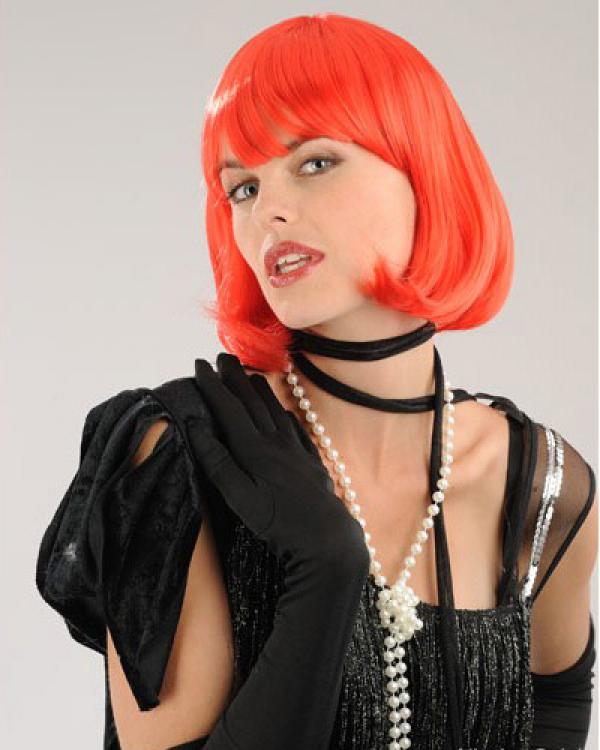 Perruque cabaret couleur rouge