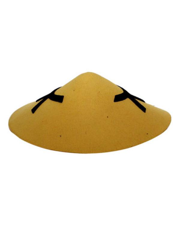 Chapeau chinois plat jaune