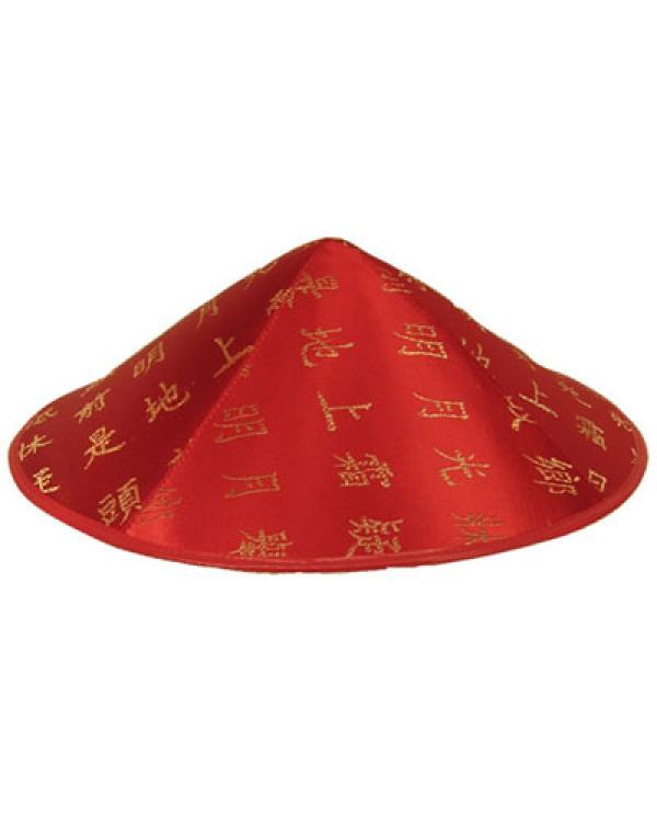 Chapeau chinois plat rouge