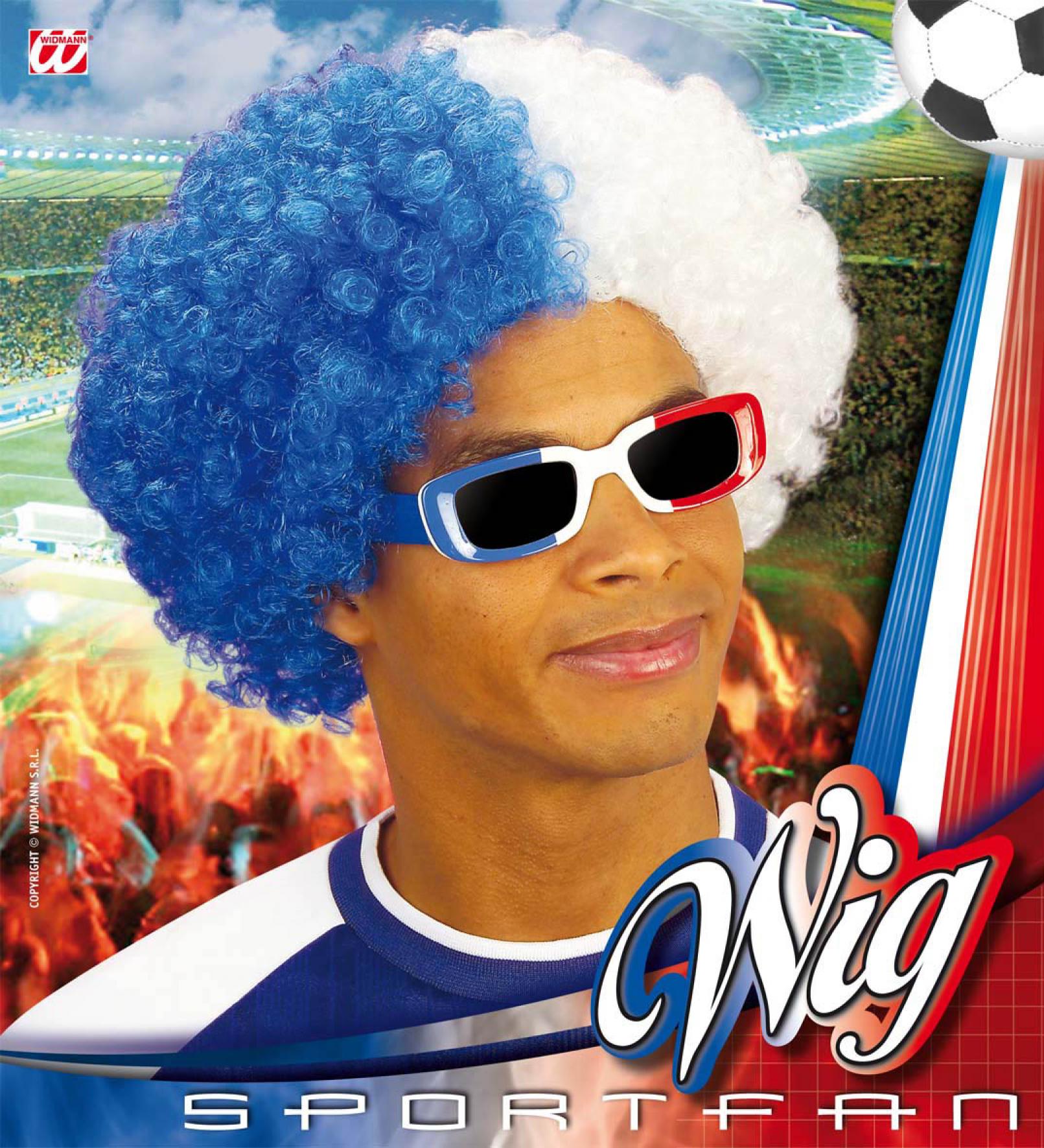 Perruque pop blanche et bleue