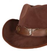 Chapeau de cow-boy imitation daim avec bandeau de qualité