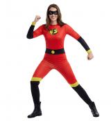 Super-héroïne famille indestructible rouge femme taille S