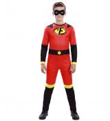 Super-héros famille indestructible rouge enfant mixte taille 7/9 ans