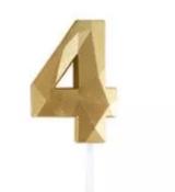 Bougie chiffre diamant or 4