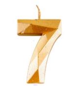 Bougie chiffre diamant or 7