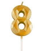 Bougie chiffre diamant or 8